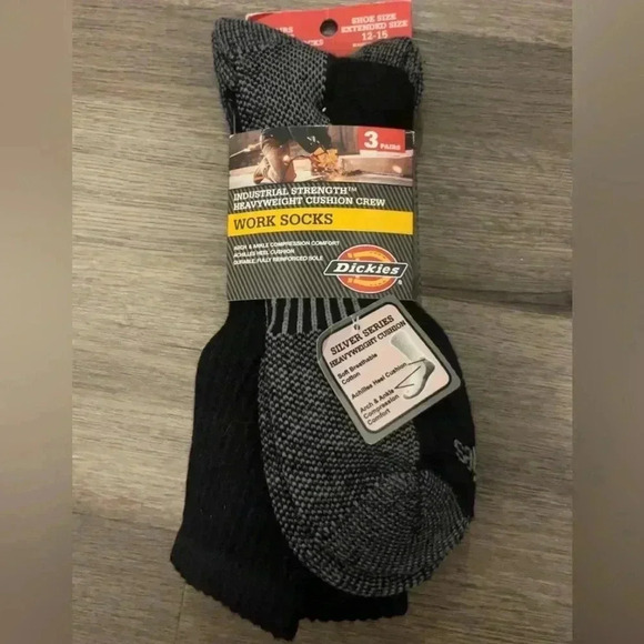 Dickies Men's Heavyweight Crew
Sock, 3 Pack Extended size 12-15 - Picture 1 of 3